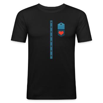 Funny Tin Heart Costume For Halloween - Männer Slim Fit T-Shirt - Schwarz - Vorne - Nik (191cm)