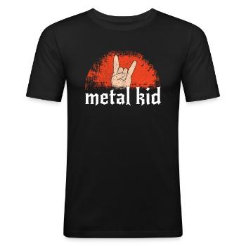 Rocker Sign Rock Hand Music Lover Little Metal Kid - Men's Slim Fit T-Shirt - black - Front - Nik (191cm)