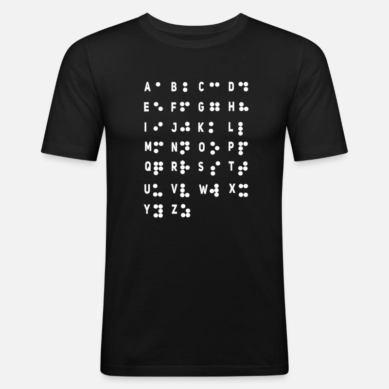 Buchstaben-Braille-Sprache Braille-Alphabet - Männer Slim Fit T-Shirt - Schwarz