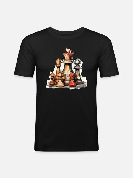 Échecs - T-shirt près du corps Homme - noir