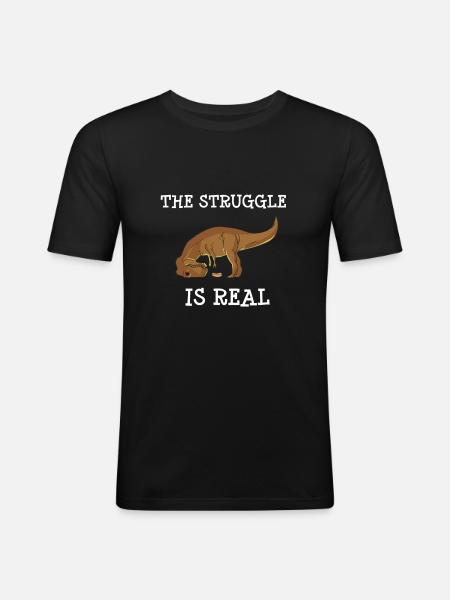 Trex Dinosaur Funny - Men's Slim Fit T-Shirt - black