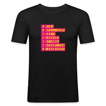 Definition Liberal - FDP JuLis Junge Liberale Frei - Männer Slim Fit T-Shirt - Schwarz - Vorne - Nik (191cm)