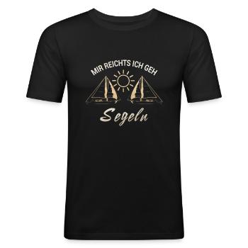 Mir reichts ich geh Segeln - Männer Slim Fit T-Shirt - Schwarz - Vorne - Nik (191cm)