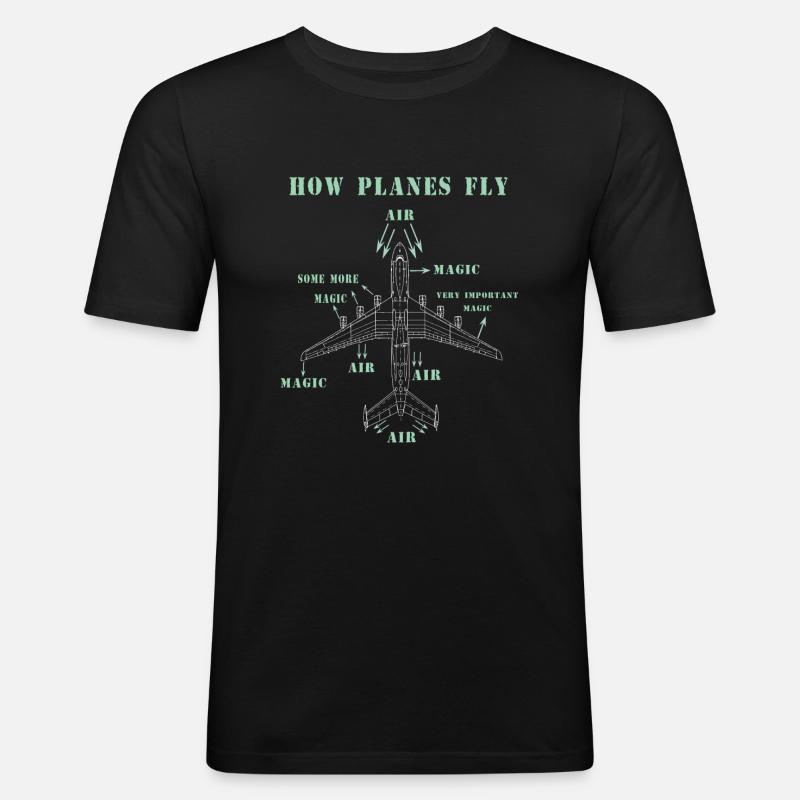 How Planes Fly - Männer Slim Fit T-Shirt - Schwarz
