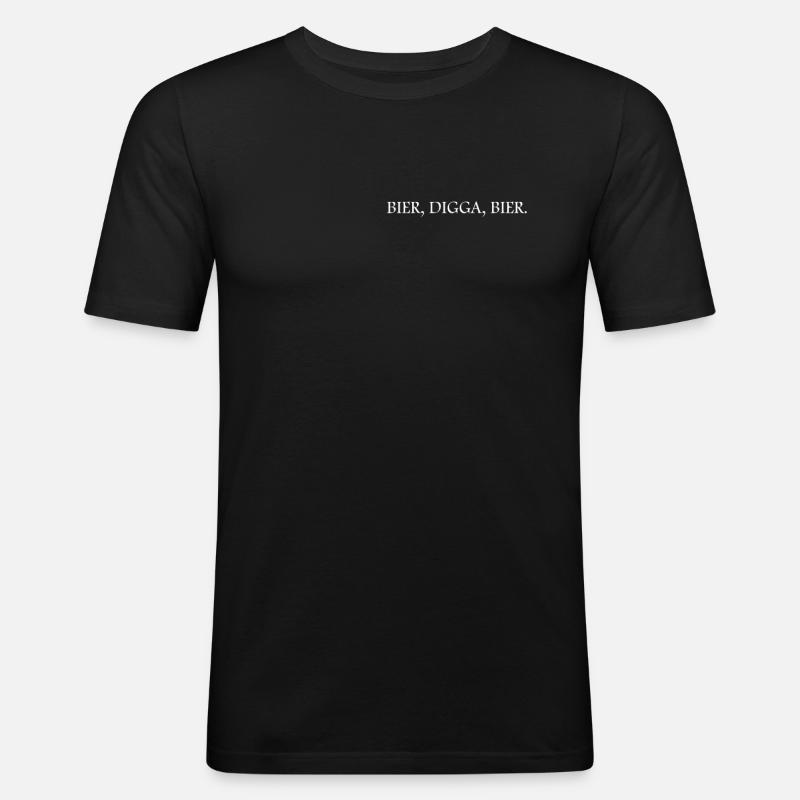 Bier Digga Bier - Männer Slim Fit T-Shirt - Schwarz