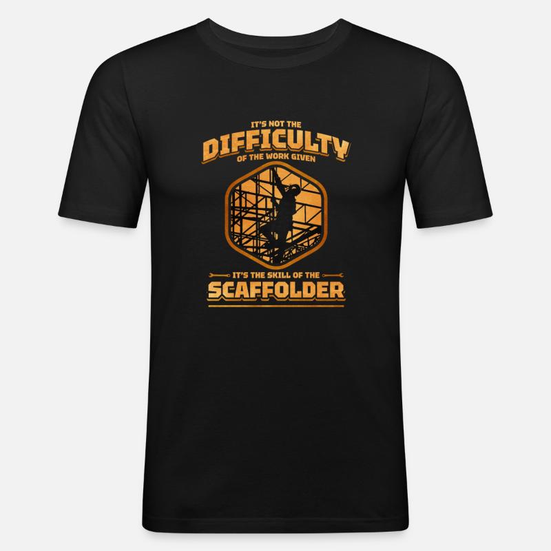 échafaudage échafaudage échafaudage artisan chantier - T-shirt près du corps Homme - noir