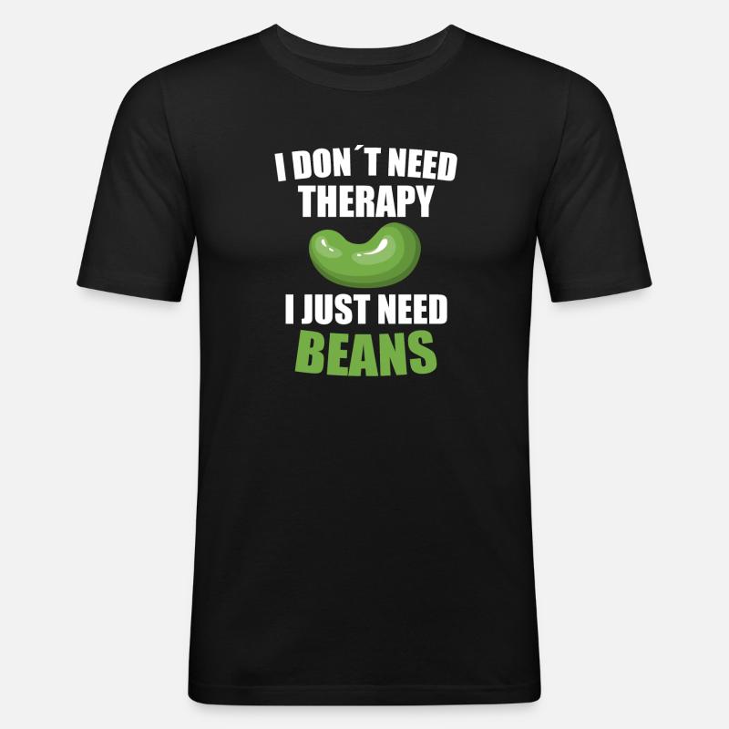 Bohnen - Männer Slim Fit T-Shirt - Schwarz