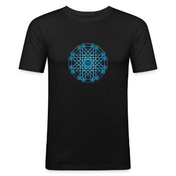 Celtic blue mandala - Men's Slim Fit T-Shirt - black - Front - Nik (191cm)