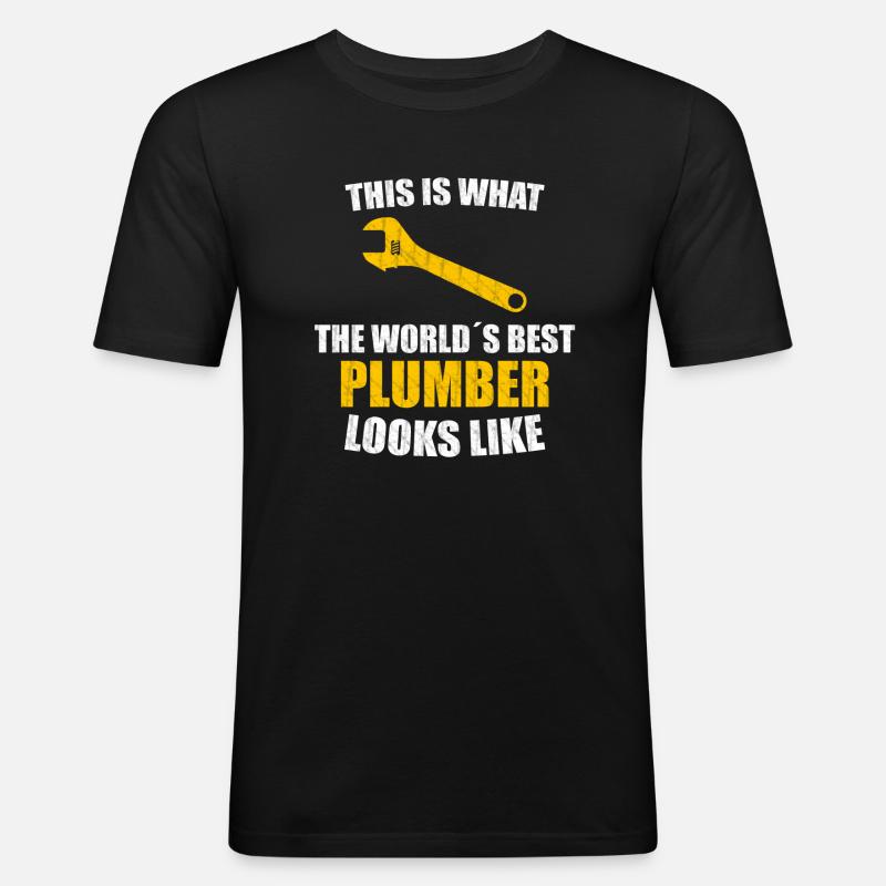 Weltbester Klempner - Männer Slim Fit T-Shirt - Schwarz