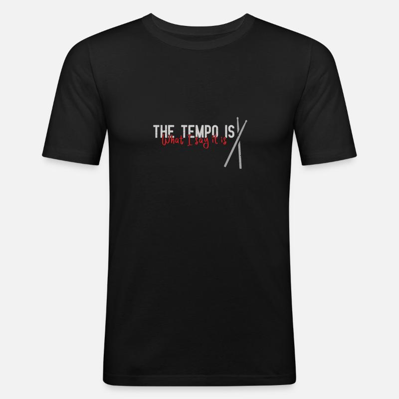 Drummer Schlagzeuger - Männer Slim Fit T-Shirt - Schwarz