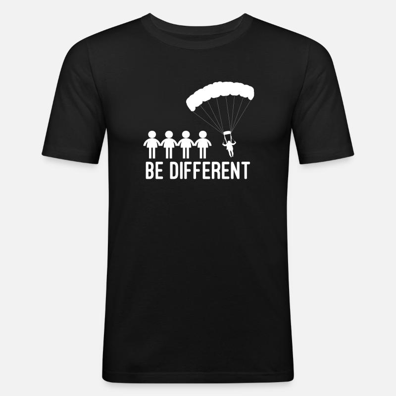 Parachutisme Soyez différent - T-shirt près du corps Homme - noir
