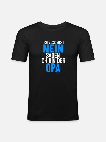 Opa - Männer Slim Fit T-Shirt - Schwarz