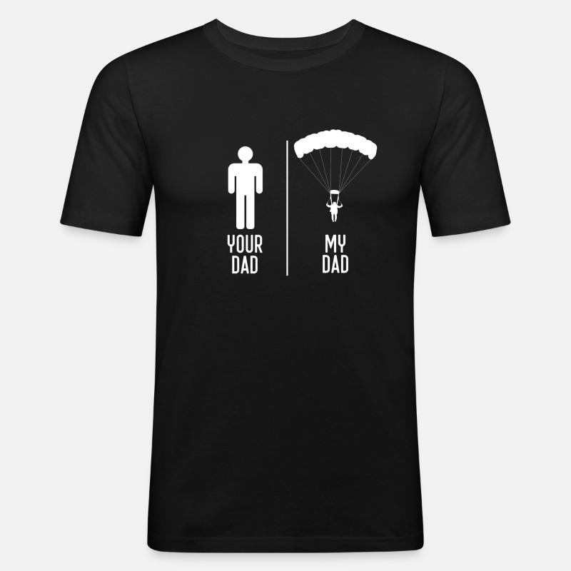 Skydiving Dad - T-shirt près du corps Homme - noir