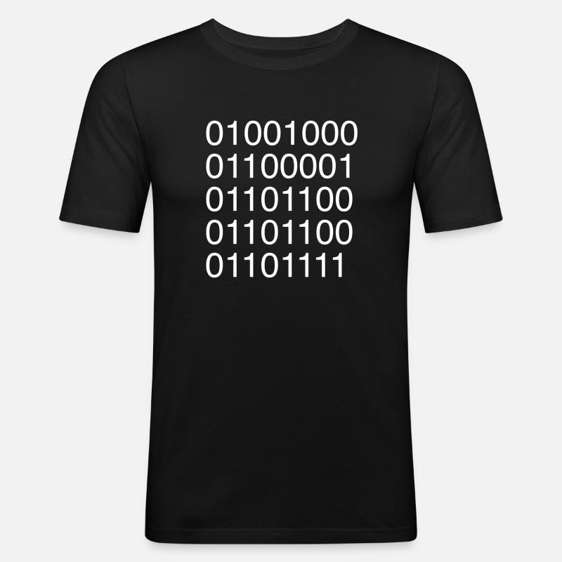 Informatiker ASCII Code Binär - Männer Slim Fit T-Shirt - Schwarz