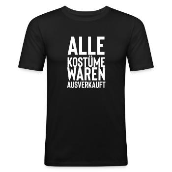 Fasching - Männer Slim Fit T-Shirt - Schwarz - Vorne - Nik (191cm)