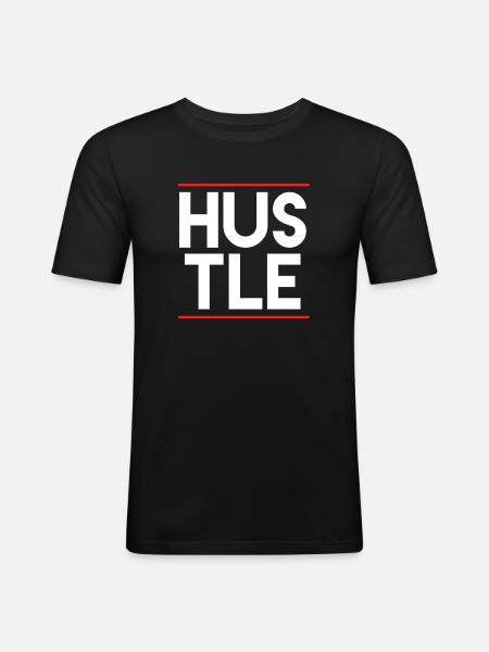 Hustle - Männer Slim Fit T-Shirt - Schwarz