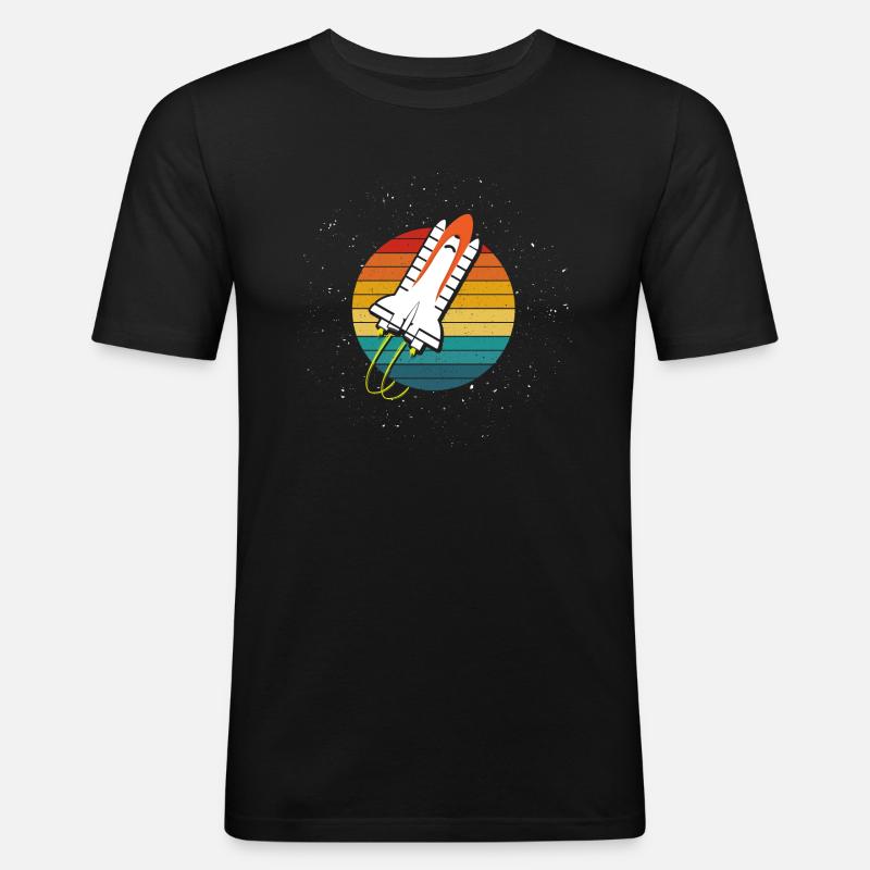 Raumschifft Galaxy Weltraum - Männer Slim Fit T-Shirt - Schwarz