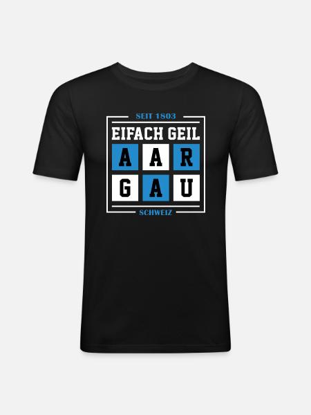 Aargau - Männer Slim Fit T-Shirt - Schwarz