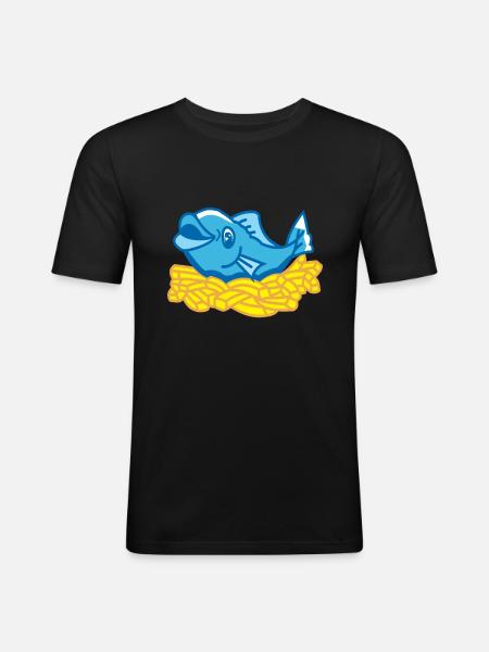 Fish & Chips - Men's Slim Fit T-Shirt - black
