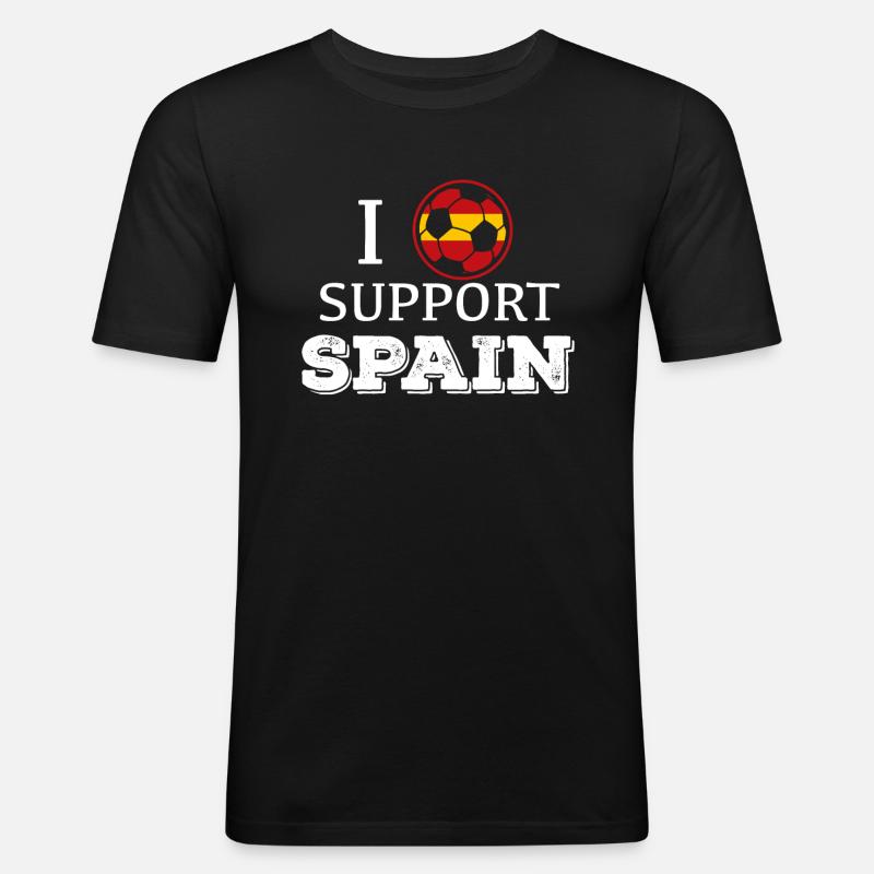 Fussball Spanien - Männer Slim Fit T-Shirt - Schwarz