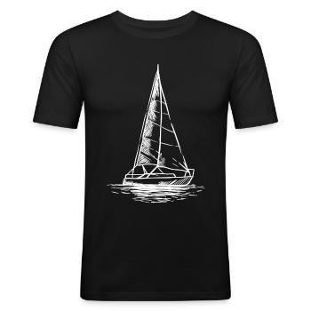 Seglen Segelboot Segler - Männer Slim Fit T-Shirt - Schwarz - Vorne - Nik (191cm)