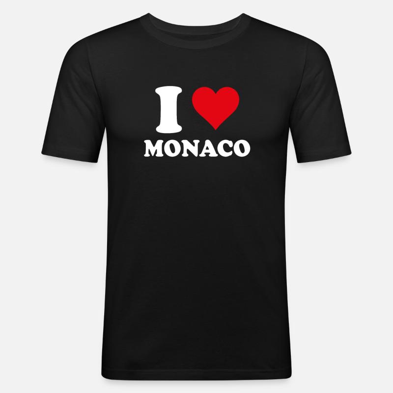 Ich liebe Monaco Geschenktourismus - Männer Slim Fit T-Shirt - Schwarz