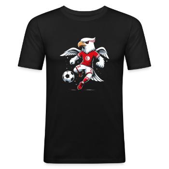 Tunesien Tunesischer Adler Fußball Fantrikot - Männer Slim Fit T-Shirt - Schwarz - Vorne - Nik (191cm)
