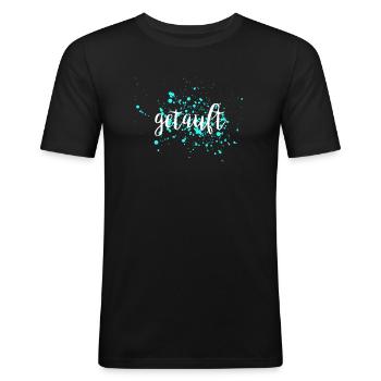 Taufe - Männer Slim Fit T-Shirt - Schwarz - Vorne - Nik (191cm)