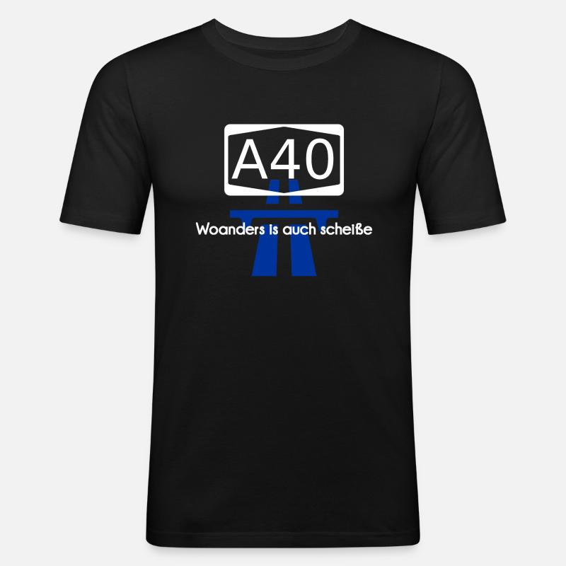 Autoroute A40 - T-shirt près du corps Homme - noir