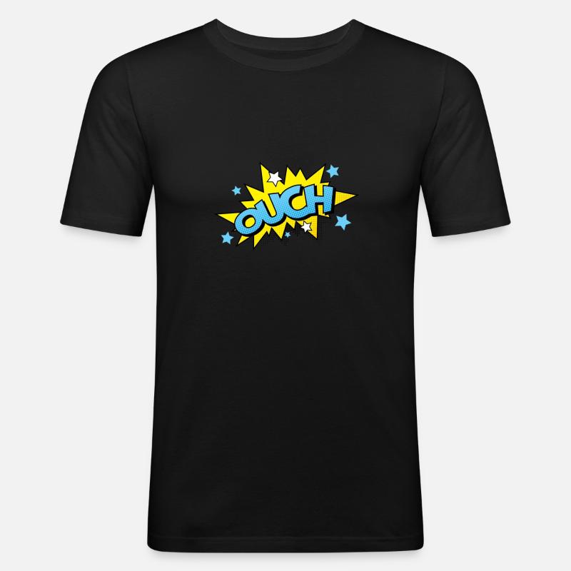 Comic Comicstyle Comic-Strips Nerd Superheld - Männer Slim Fit T-Shirt - Schwarz