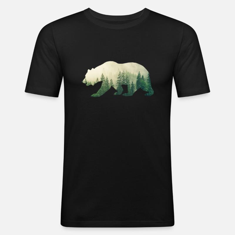 Grizzly Bär - Männer Slim Fit T-Shirt - Schwarz