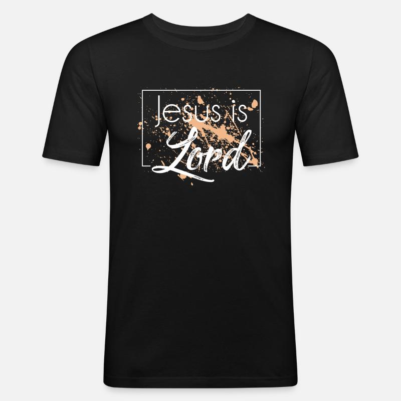 Jesus Christ Lord - Men's Slim Fit T-Shirt - black