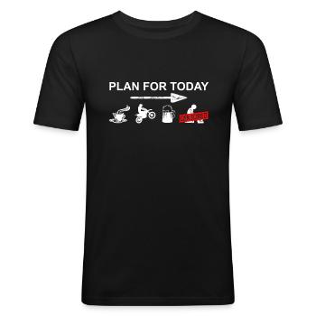 Motocross is the plan for today Dirtbike, Motorrad - Männer Slim Fit T-Shirt - Schwarz - Vorne - Nik (191cm)