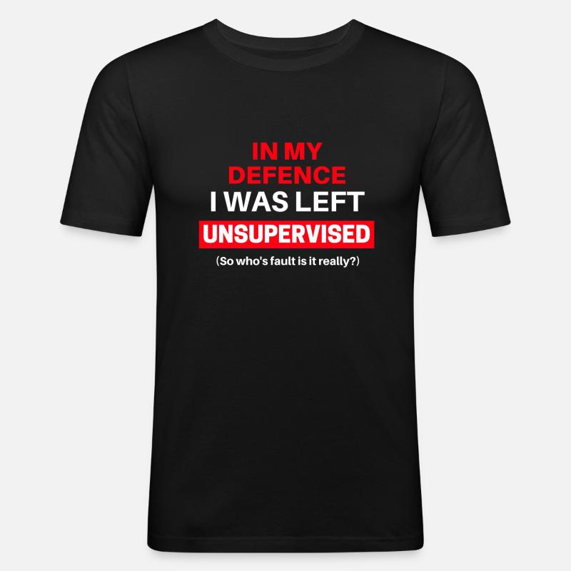 Lustige Sprüche - Männer Slim Fit T-Shirt - Schwarz