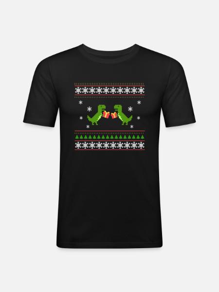 Ugly Christmas - Männer Slim Fit T-Shirt - Schwarz