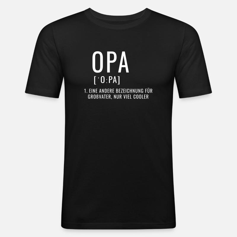 Opa Grossvater Lautschrift lustiger Spruch Duden - Männer Slim Fit T-Shirt - Schwarz