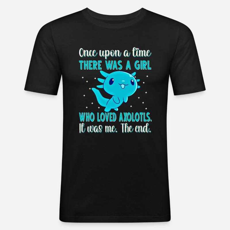 Axolotl - Männer Slim Fit T-Shirt - Schwarz