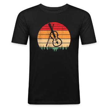 Violin Music Violin Player Musician - Men's Slim Fit T-Shirt - black - Front - Nik (191cm)