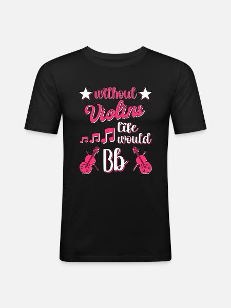 Violin Music Violin Player Musician - Men's Slim Fit T-Shirt - black