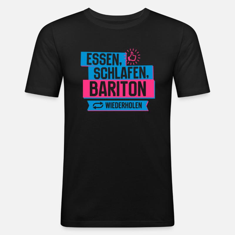 Hobby Bariton - Männer Slim Fit T-Shirt - Schwarz