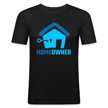 Fiers propriétaires niveau famille complète - T-shirt près du corps Homme - noir - Devant - Nik (191cm)