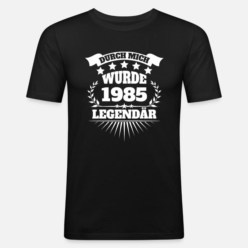 1985 - Männer Slim Fit T-Shirt - Schwarz