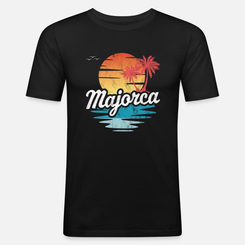 Mallorca - Männer Slim Fit T-Shirt - Schwarz