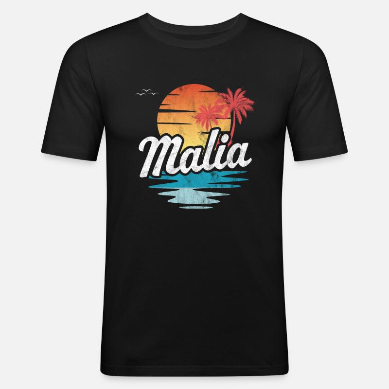 Malia - Männer Slim Fit T-Shirt - Schwarz