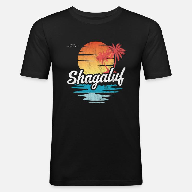 Shagaluf - Männer Slim Fit T-Shirt - Schwarz