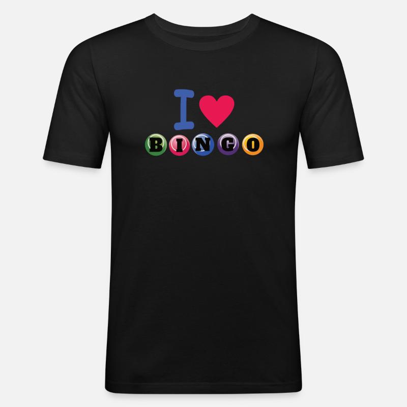 Bingo Spieler Geschenk Geschenkidee - Männer Slim Fit T-Shirt - Schwarz
