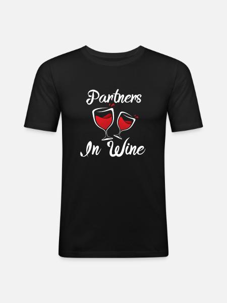 vin - T-shirt près du corps Homme - noir