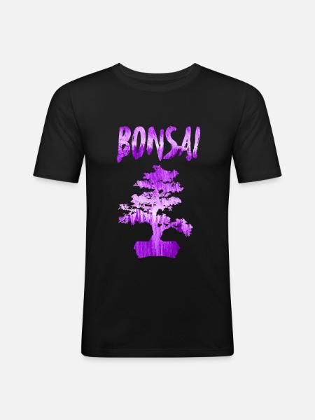 Bonsai violet - Men's Slim Fit T-Shirt - black