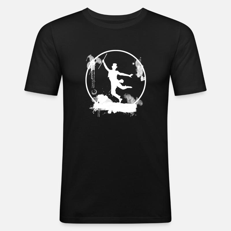Dancer Circus Jumping Joy White - Men's Slim Fit T-Shirt - black