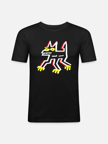 Loup - Nasty Wolf - T-shirt près du corps Homme - noir